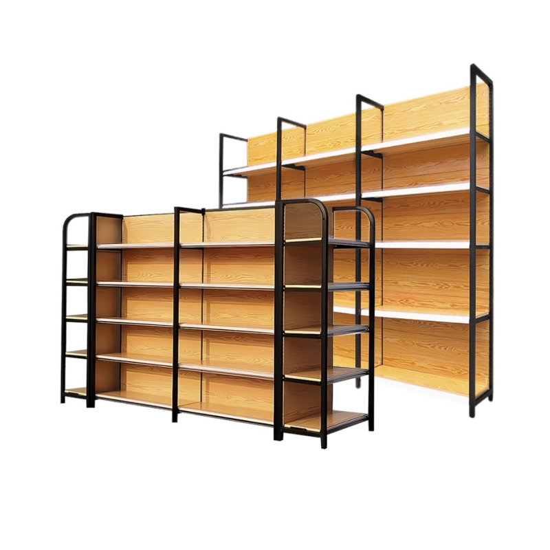 四柱款仿木纹色货架